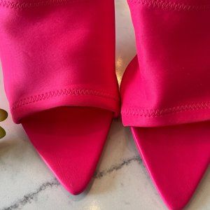 Anne Michelle Pink Stretch Point Toe Heel Sandals Sz 10
